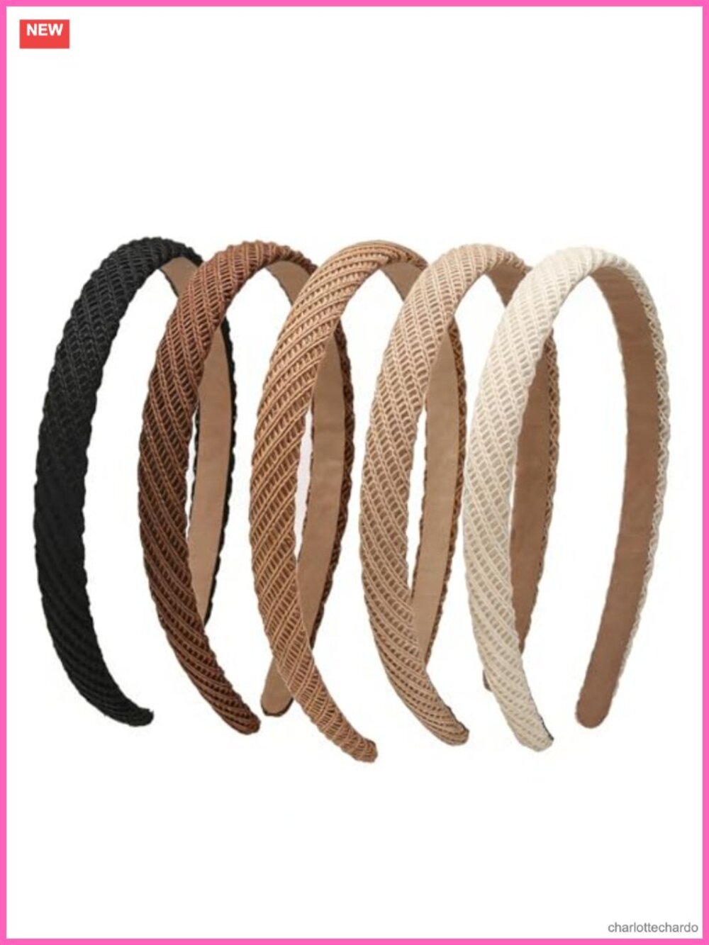 5 Pack Thin Knitted Headbands No Pressure Non Slip Skinny Hair Accessories